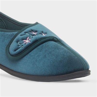 Veronica Womens Navy Full Slipper