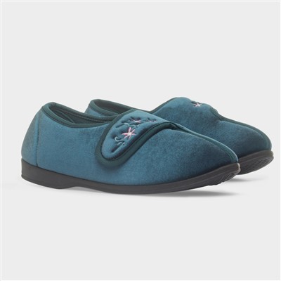 Veronica Womens Navy Full Slipper