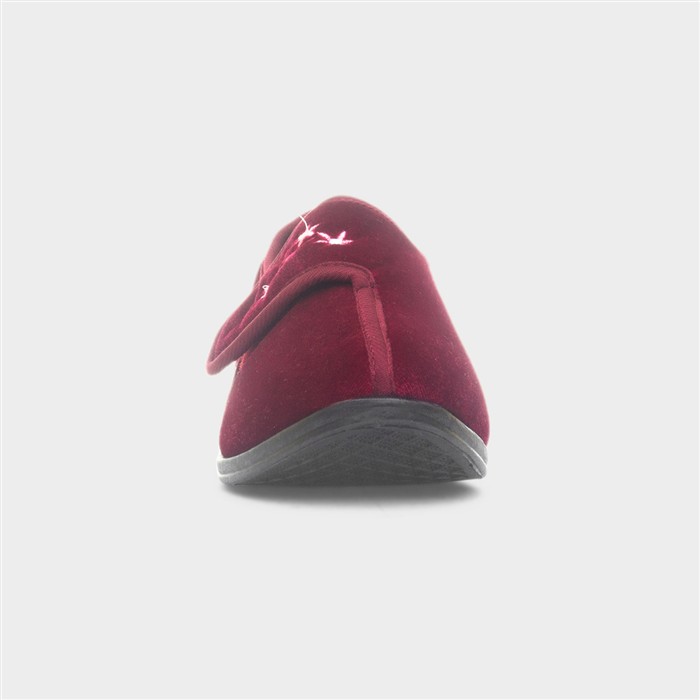 Veronica Womens Wine Red Full Slipper