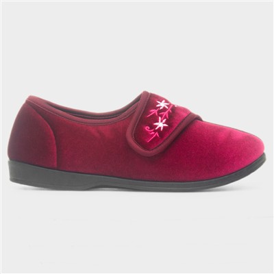 Veronica Womens Wine Red Full Slipper