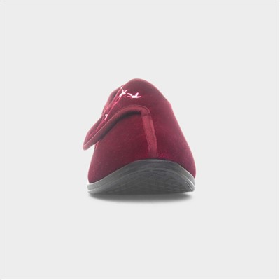 Veronica Womens Wine Red Full Slipper