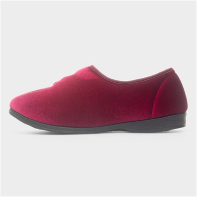 Veronica Womens Wine Red Full Slipper