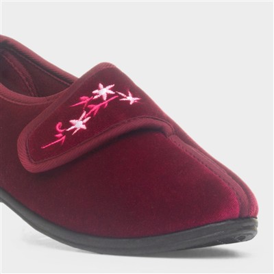 Veronica Womens Wine Red Full Slipper