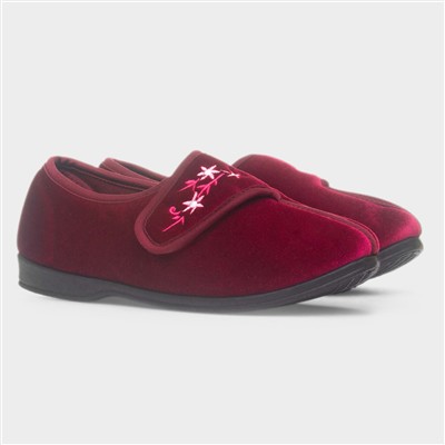 Veronica Womens Wine Red Full Slipper