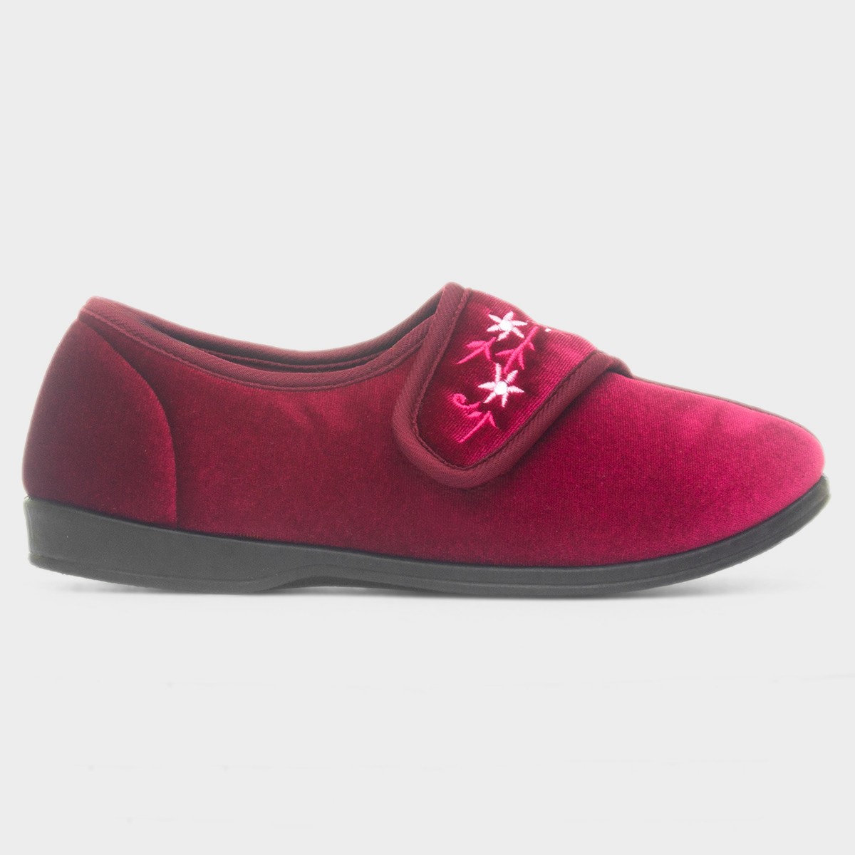 Veronica Womens Wine Red Full Slipper