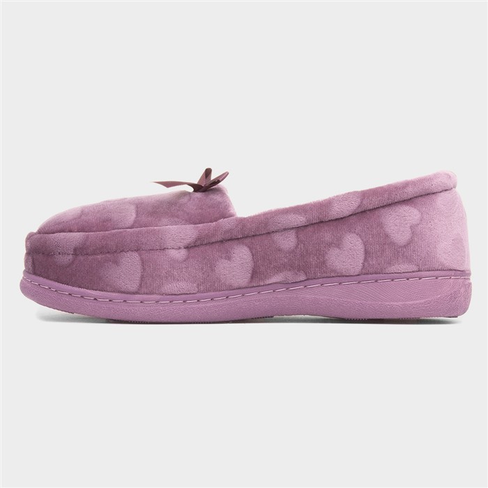 Womens Purple Hearts Moccasin