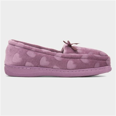 Womens Purple Hearts Moccasin