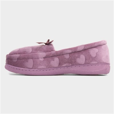 Womens Purple Hearts Moccasin