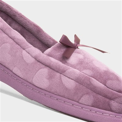Womens Purple Hearts Moccasin