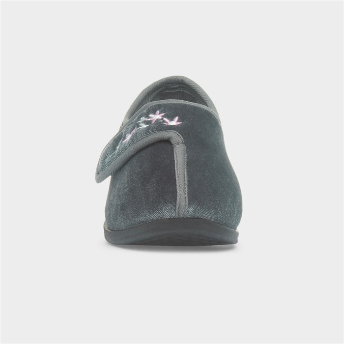 Veronica Womens Grey Full Slipper