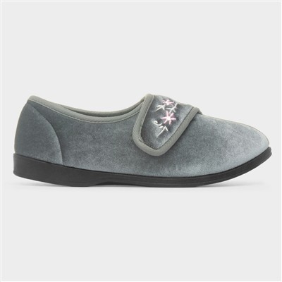Veronica Womens Grey Full Slipper