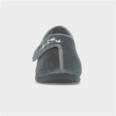Veronica Womens Grey Full Slipper