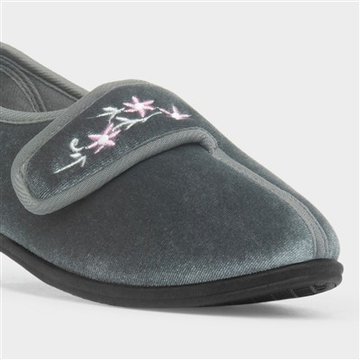 Veronica Womens Grey Full Slipper