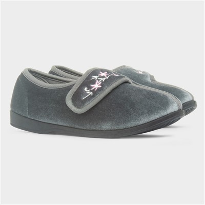 Veronica Womens Grey Full Slipper
