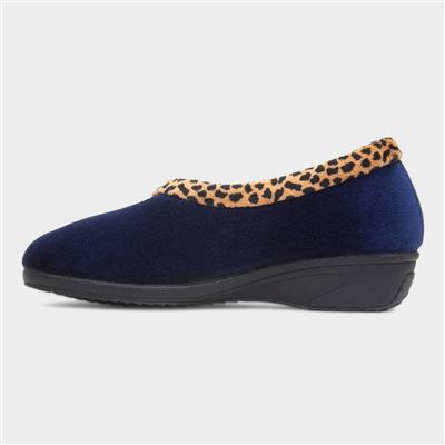 Paloma Womens Navy Wedge Slipper