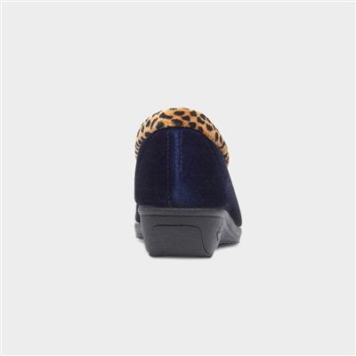 Paloma Womens Navy Wedge Slipper