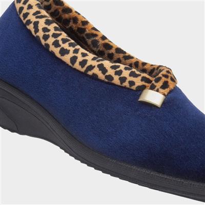 Paloma Womens Navy Wedge Slipper