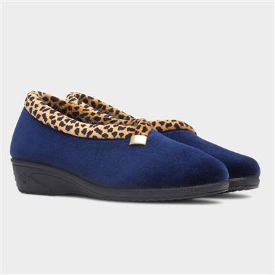 Paloma Womens Navy Wedge Slipper