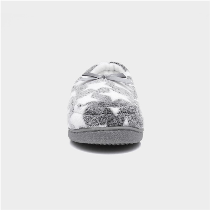 Womens Grey Star Moccasin