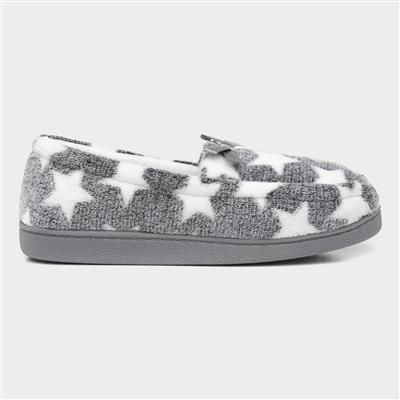 Lyla Womens Grey Star Moccasin