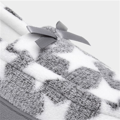 Womens Grey Star Moccasin