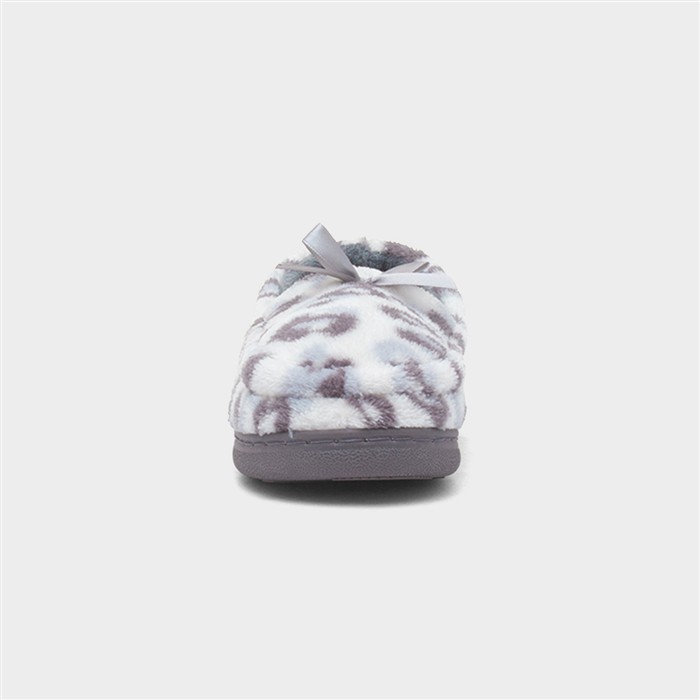 Womens Grey Moccasin Slipper