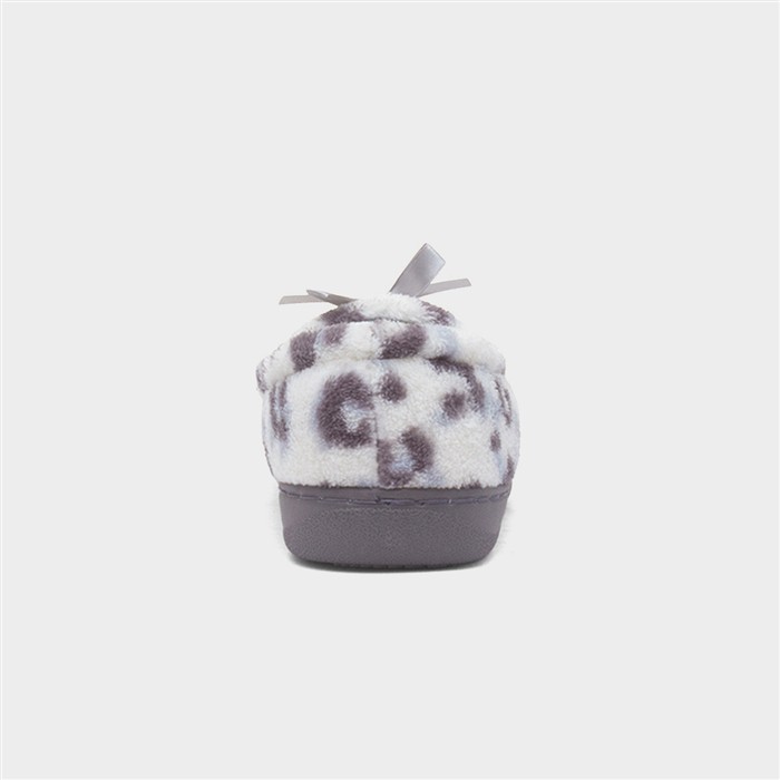 Womens Grey Moccasin Slipper