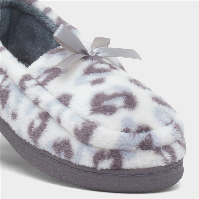 Womens Grey Moccasin Slipper