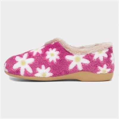 Daisy Womens Pink Full Slipper
