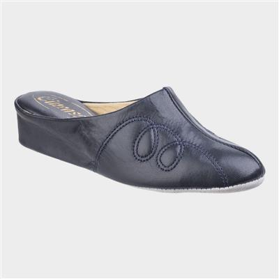 Mahon Womens Navy Leather Slipper