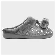 The Slipper Company Womens Grey Star Print Mule (Click For Details)