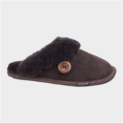 Lechlade Womens Brown Suede Mule Slipper
