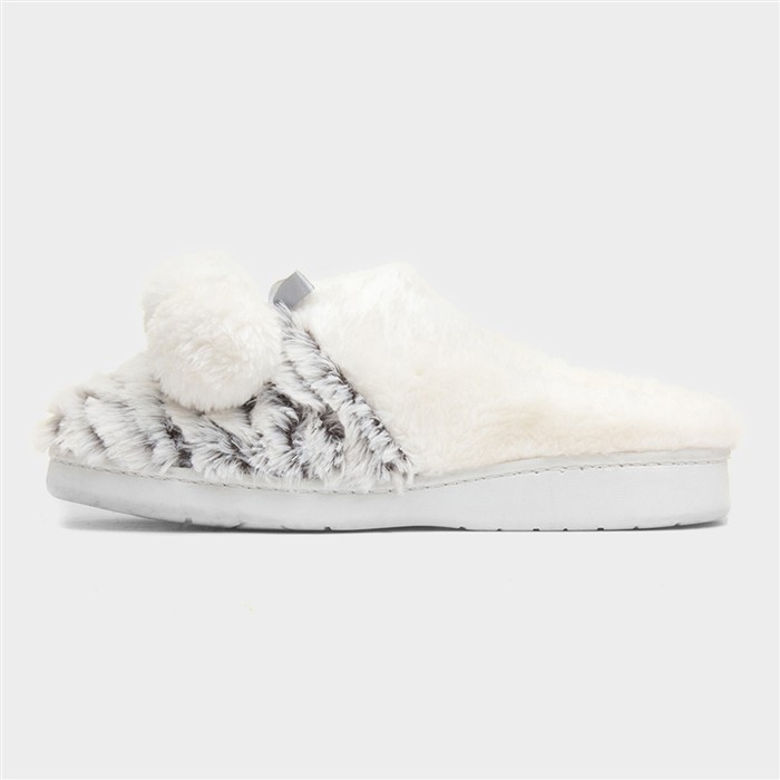 Women's Grey Faux Fur Mule