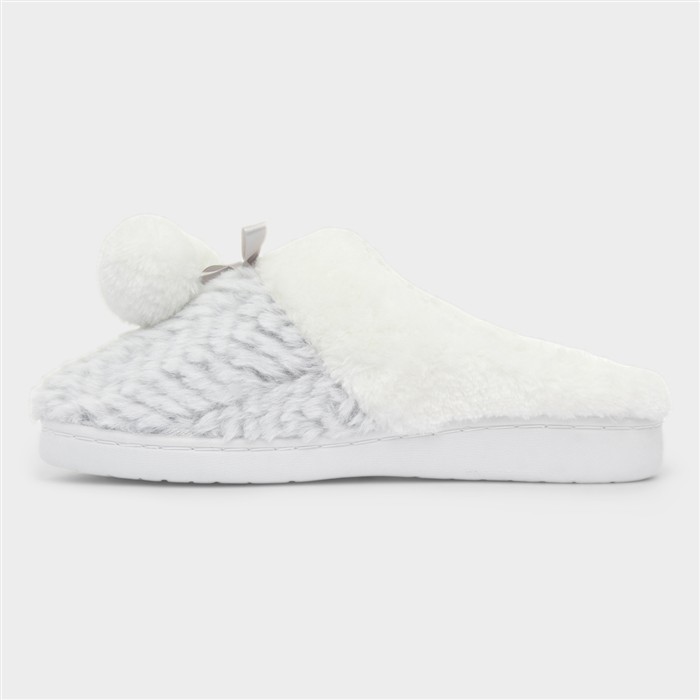 Womens Grey Mule Slipper