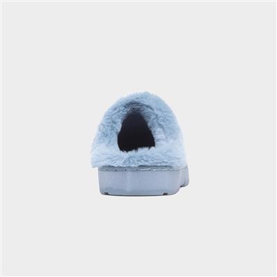 Flora Womens Blue Mule Slipper