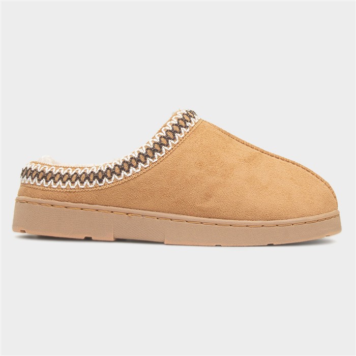 Womens Chestnut Faux Fur Mule