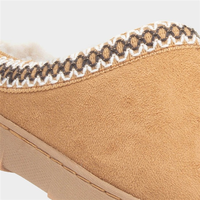 Womens Chestnut Faux Fur Mule