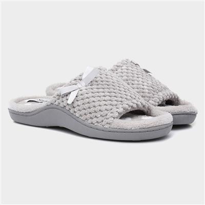Grey Womens Open Toe Slipper