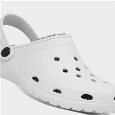 Womens White Warm Lined Slipper