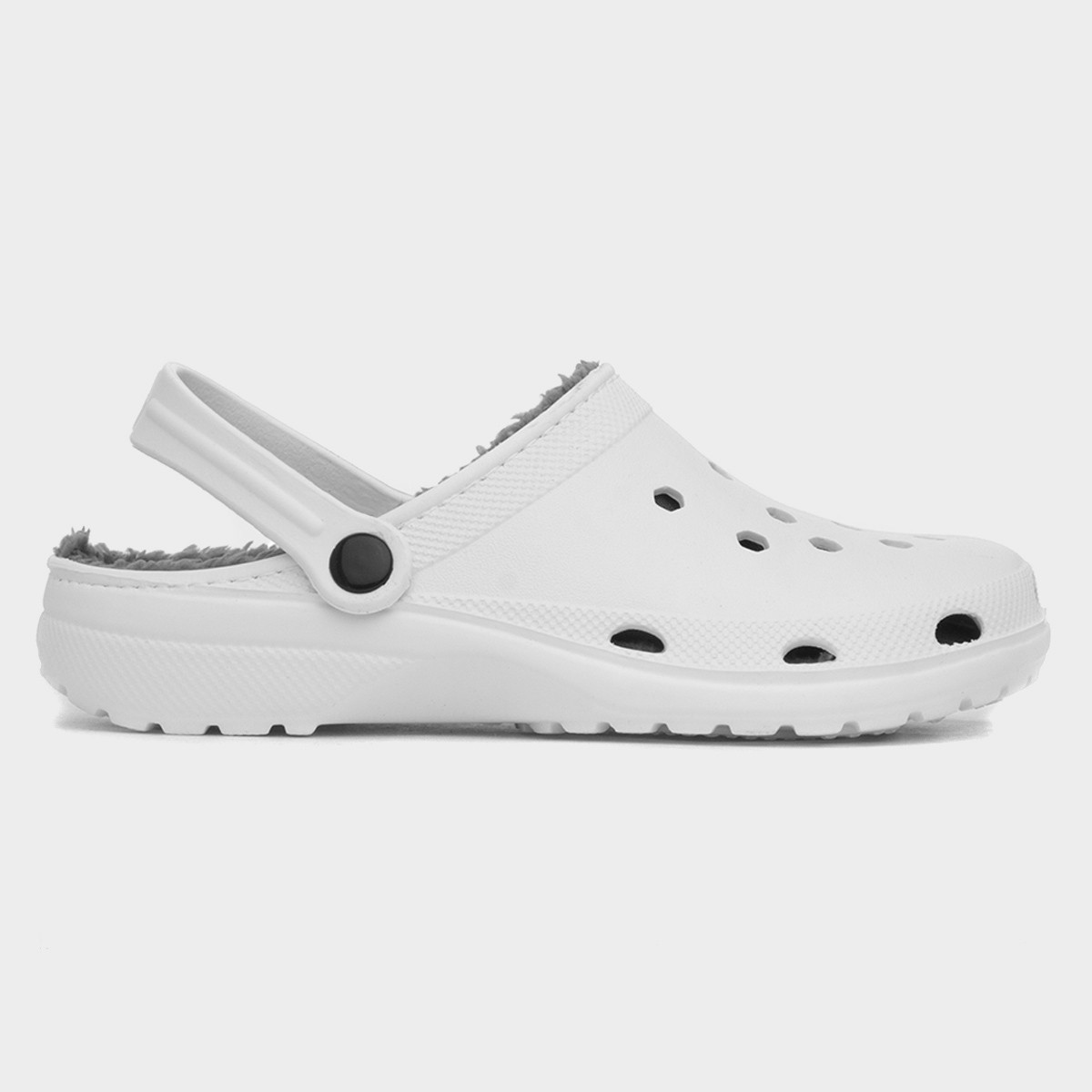 Womens White Warm Lined Slipper