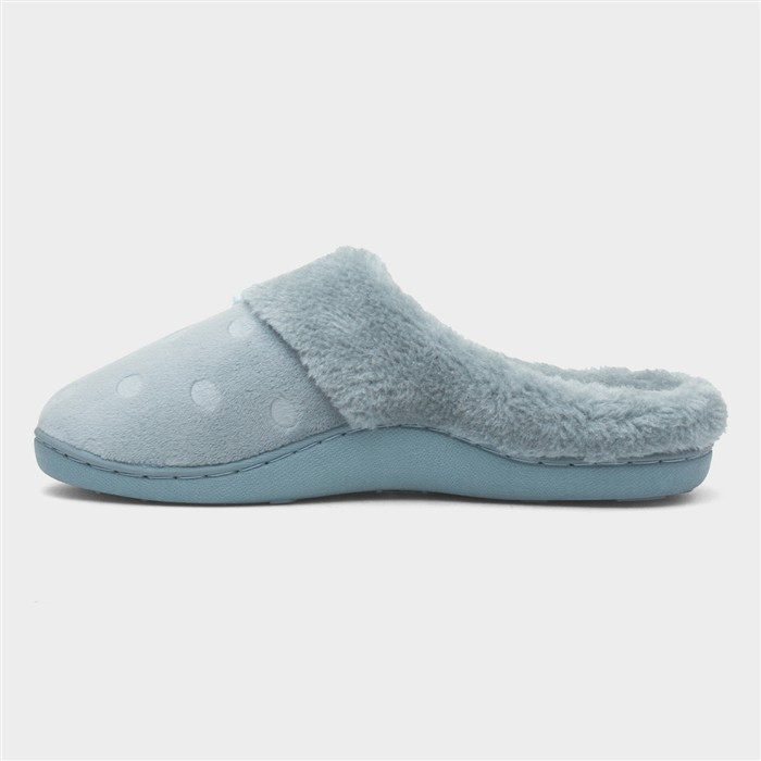 Womens Aqua Bow Mule Slipper