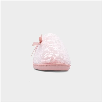 Womens Pink Floral Mules