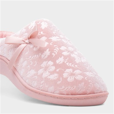 Womens Pink Floral Mules