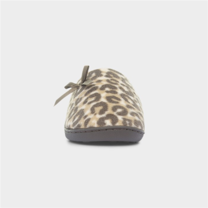 Womens Brown Leopard Mule