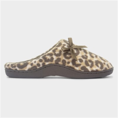 Womens Brown Leopard Mule