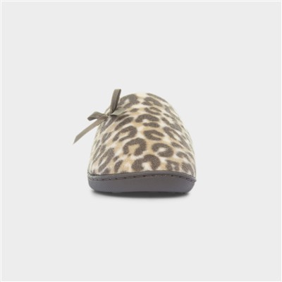 Womens Brown Leopard Mule