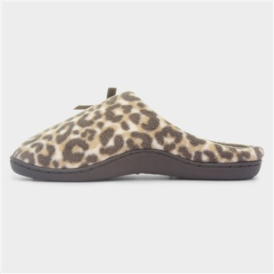 Womens Brown Leopard Mule