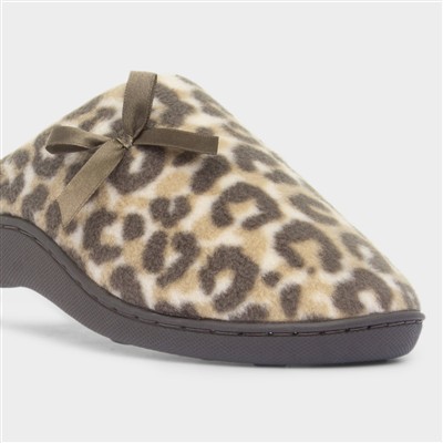 Womens Brown Leopard Mule