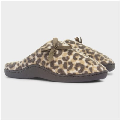 Womens Brown Leopard Mule