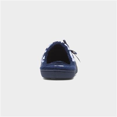 Womens Navy Mule Slipper
